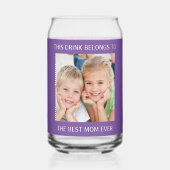 Personnalisée Meilleure Maman Jamais Photo Violet (Recto)