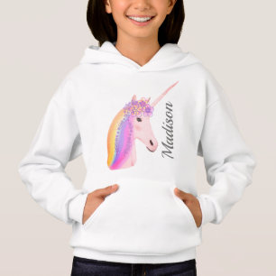 Personnalisée Rainbow Unicorn Flowers Girl