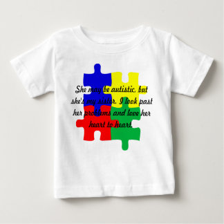 Personnalisée "Soeur" Autisme T-shirt bébé