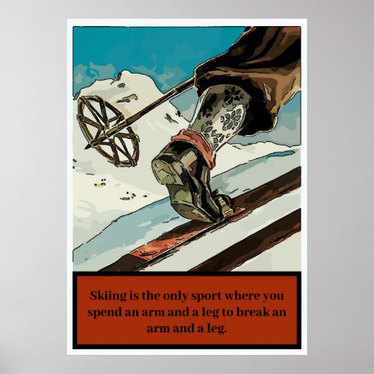 Personnaliser, ajouter du texte, affiche de ski de (Devant)