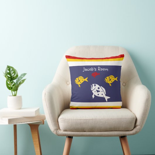 Personnaliser avec nom coussin poisson (Chaise)