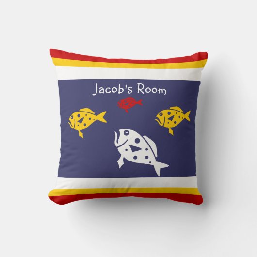 Personnaliser avec nom coussin poisson (Recto)