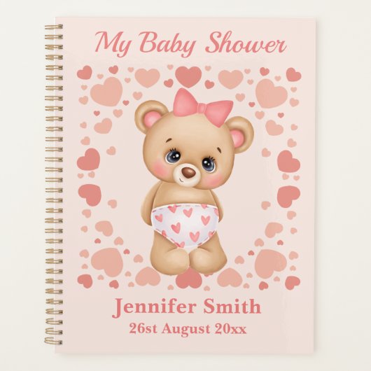 Personnaliser Baby shower mignon Ours en Teddy Ros (Devant)