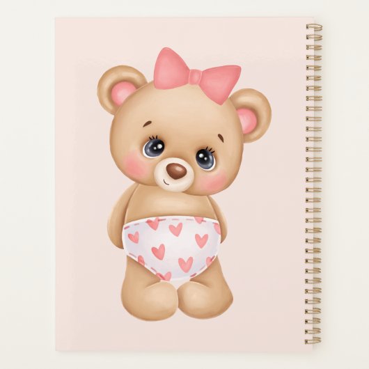 Personnaliser Baby shower mignon Ours en Teddy Ros (Dos)