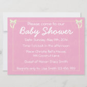 Personnaliser Bébé rose pâle invitation douche fil (Devant)