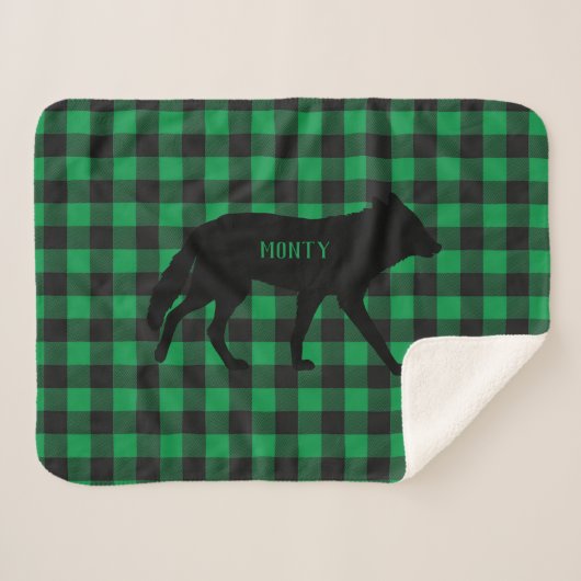 Personnaliser Bison vert Plaid Chien coyote sauvag (Devant (Horizontal))