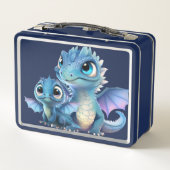 Personnaliser Bleu Dragons Métal Lunchbox (Dos)