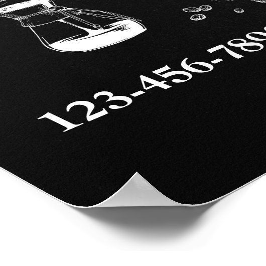 Personnaliser Café Générique Menu Prix Tableau noi (Coin)