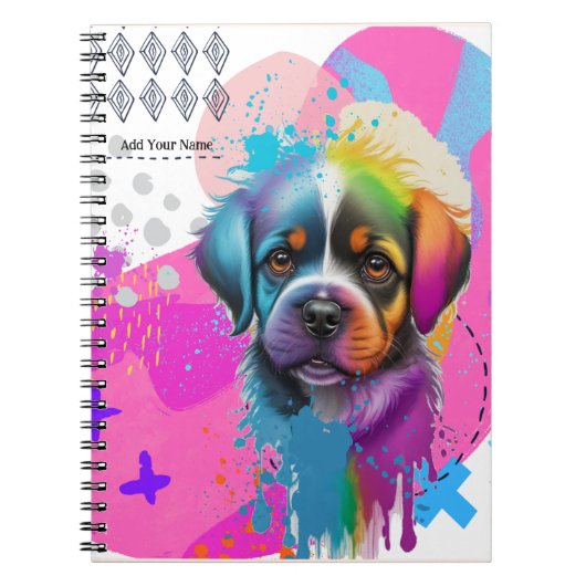 PERSONNALISER : Cahier Chien Chiot Mignon (Devant)