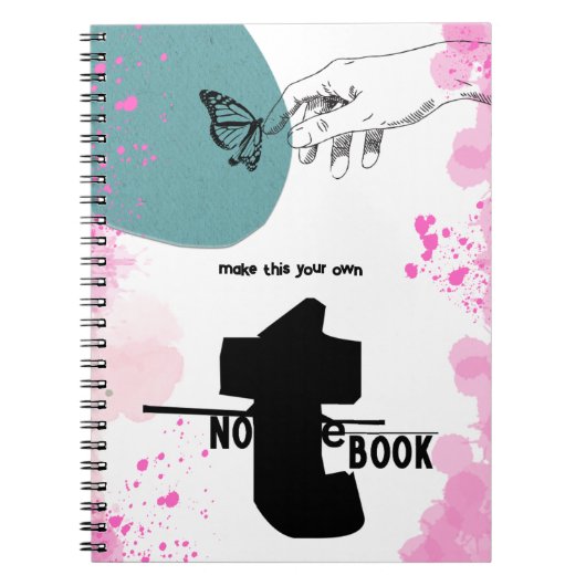 PERSONNALISER : Carnet d'arty et papillon (Devant)