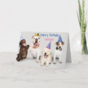 Personnaliser Carte d'anniversaire - Chiens assis 