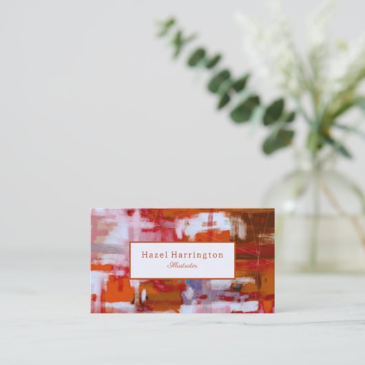 Personnaliser Carte de visite Abstrait en gras rou (Debout devant)