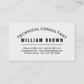 Personnaliser Carte de visite modèle Typographie s (Dos)