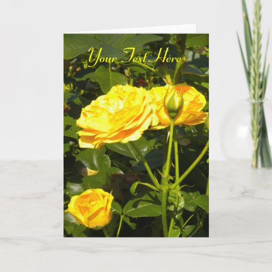 *Personnaliser* Carte de voeux Roses Jaunes (Devant)