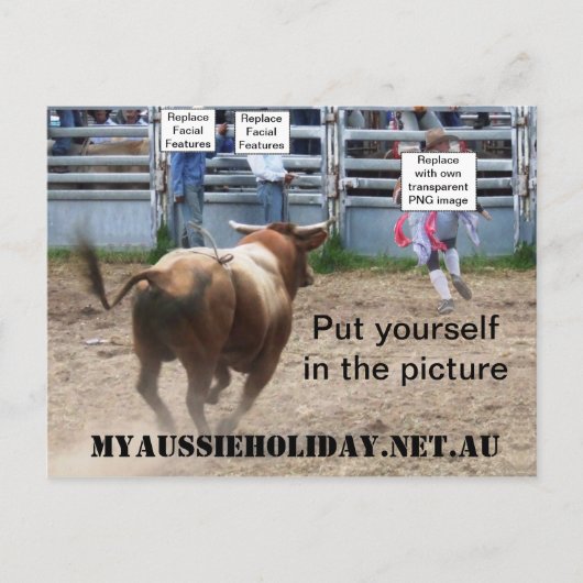 Personnaliser Carte postale 'Charger Bull' (Devant)