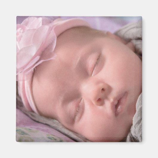 Personnaliser ce joli petit aimant photo bébé (Devant)