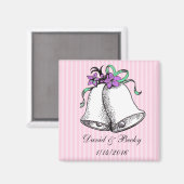 Personnaliser ces Magnets de mariage rose Favorise (Recto/Verso)