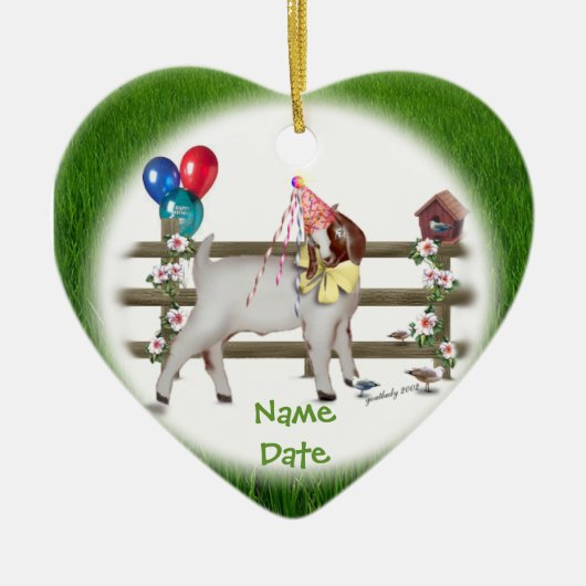 Personnaliser cet ornement de chèvre d'anniversair (Devant)