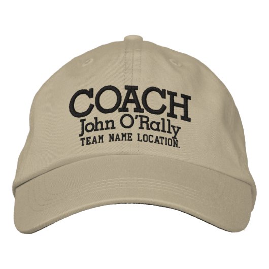 Personnaliser Coach Casquette Votre nom Votre jeu (Devant)