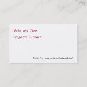 Personnaliser de carte de visite professionnelle (Dos)