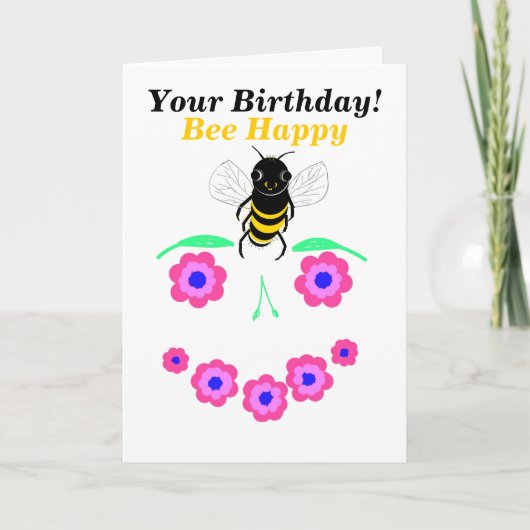 Personnaliser de la carte d'anniversaire d'abeille (Devant)
