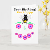 Personnaliser de la carte d'anniversaire d'abeille (Fleur jaune)