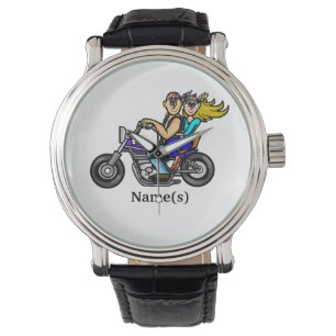 Personnaliser De Montre Couple Biker Avec Les Noms