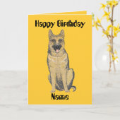 Personnaliser des cartes d'anniversaire du berger  (Fleur jaune)