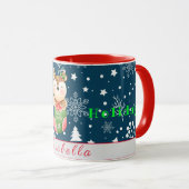 Personnaliser des fêtes des cerfs Texte et nom Mug (Devant droit)