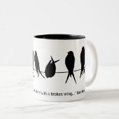 Personnaliser d'oiseaux de Mug à café sur un fil (Devant droit)