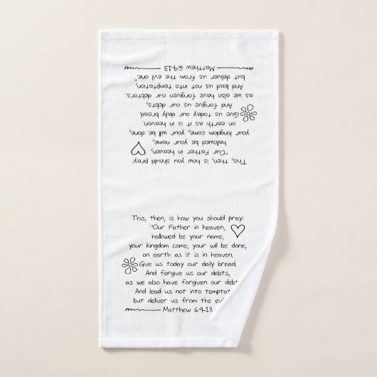 Personnaliser Écriture manuscrite Bible Verse Les (Serviette à main)