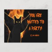 Personnaliser Éffrayant Chat Halloween Invitation (Devant)