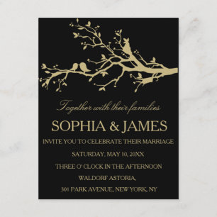 Personnaliser en or noir Faire-part de mariage Ins