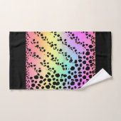 Personnaliser Faux Rainbow Leopard Poster de anima (Serviette à main)