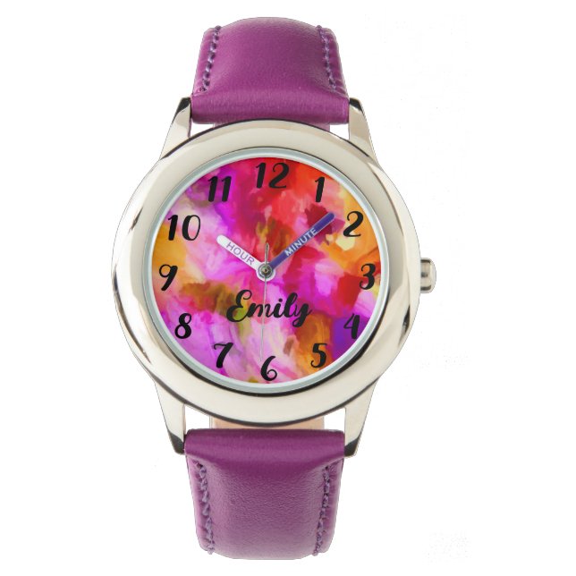 Personnaliser Filles colorées Montre électronique (devant)