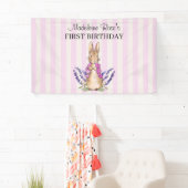 Personnaliser Flopsy en rose Bannière 1er annivers (En situation)