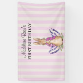 Personnaliser Flopsy en rose Bannière 1er annivers (Vertical)