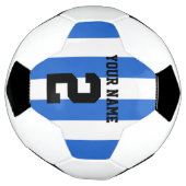 Personnaliser, football bleu & blanc / bandes de f (Tourné)