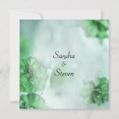 Personnaliser Green Floral Wedding Invitations non (Dos)