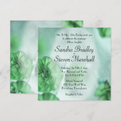 Personnaliser Green Floral Wedding Invitations non (Devant / Derrière)