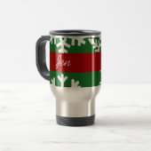 Personnaliser Green Snowflake Voyage Café Mug (Devant gauche)
