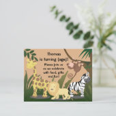 Personnaliser Happy Jungle Anniversaire Invitation (Debout devant)