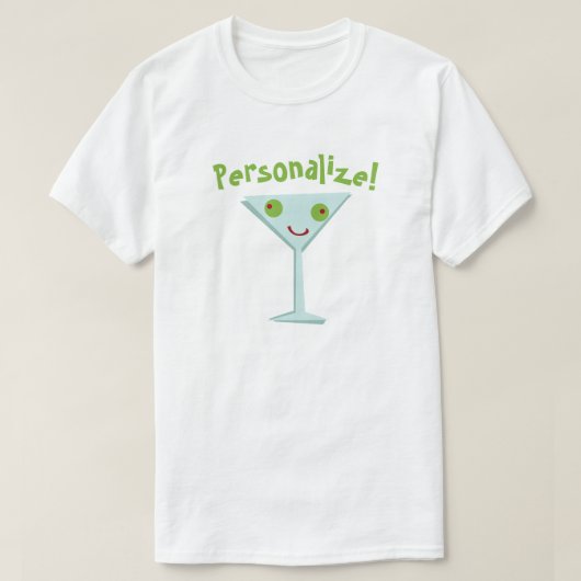 Personnaliser Happy Martini T-Shirt (Design devant)