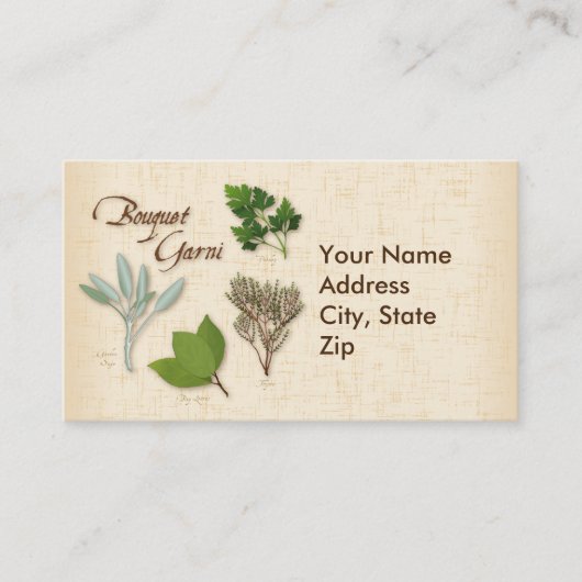 Personnaliser Herb Bouquet Carte de visite (Devant)