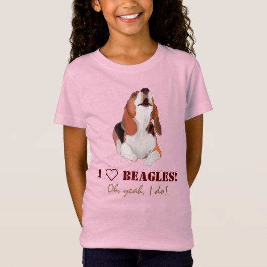 Personnaliser I Love Beagle T-shirt (Devant)