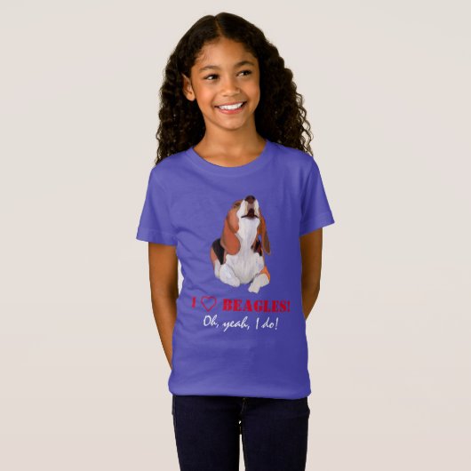Personnaliser I Love Howling T-shirt Beagle (Devant entier)