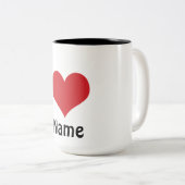 Personnaliser I Nom du coeur Café Mug (Devant droit)