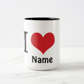 Personnaliser I Nom du coeur Café Mug (Centre)