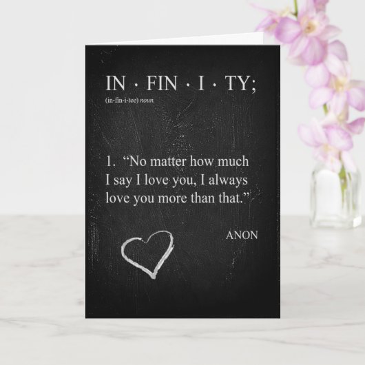 Personnaliser INFINITÉ VOUS AIMER PLUS Carte Saint (Orchidée)