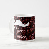 Personnaliser Je te moustache pour tasse de café (Devant gauche)